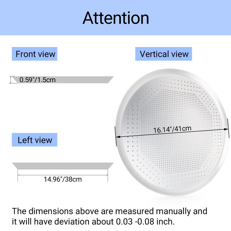 Beasea Pizza Pan, 16 Inch Pizza Tray with Holes for Oven Nonstick Perforated Pizza Crisper Tray Bakeware, Aluminum Alloy Round Pizza Baking Pans Stainless Cooking Dish for Home Kitchen Restaurant - Image 3